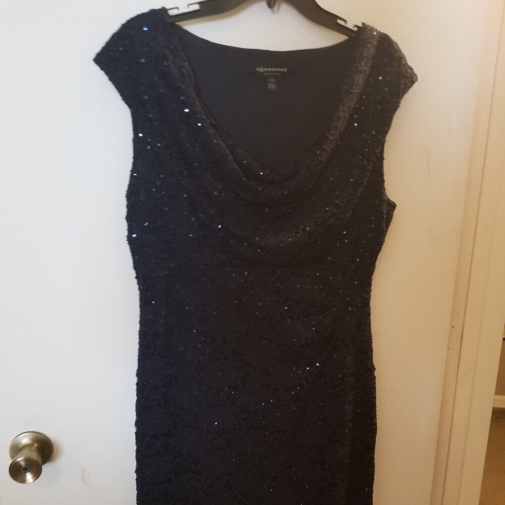 Connected Apparel - Navy Lace Sleeveless Dress - Size 14